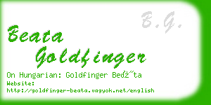 beata goldfinger business card